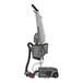 A cordless walk-behind cylindrical floor scrubber with a squeegee attachment and a 0.74-gallon tank.