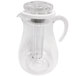A clear acrylic pitcher with a handle and an internal ice or infusion chamber.