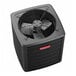 A Goodman 1.5 ton single-stage split system air conditioner unit with a black exterior and top-mounted fan.