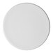 A plain, round ivory porcelain plate.