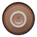 A small brown round porcelain ramekin with a white ring and the Ariane logo in the center.