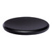 A black round porcelain plate.