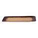 A brown rectangular wide rim porcelain platter.
