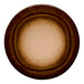 A round brown porcelain plate with a wide rim and a gradient design.