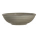 A round, gray porcelain deep bowl with a smooth finish.