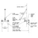 A diagram of a T&S wall mount mop sink faucet with vacuum breaker.