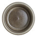A round, speckled gray porcelain ramekin with a 6 oz. capacity.