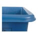 A close-up view of a blue heavy-duty polypropylene utility truck bin.