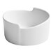 A small ivory round porcelain bowl with an asymmetric notched rim.