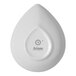 A small ivory porcelain teardrop-shaped plate.
