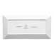A rectangular ivory porcelain coupe platter with a slightly raised edge.
