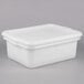 A white Tablecraft plastic container with a lid.