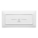 A rectangular ivory porcelain coupe platter with a slightly raised edge.