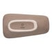 An asymmetric rectangular beige porcelain coupe plate.
