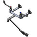 A drawing of a T&S wall mount service sink faucet with 6" wrist action handles.