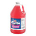 A 1-gallon jug of Carnival King Pink Lemonade Snow Cone Flavoring Syrup.