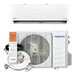 A Pioneer Quantum Hyperformance high wall-mounted ductless mini split AC and heat pump system with indoor and outdoor units, remote control, and installation accessories.