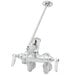 A T&S rough chrome service sink faucet with a long handle.