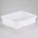 A white Tablecraft plastic freezer safe drain box with handles.