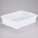 A white plastic Tablecraft freezer safe drain box with handles.