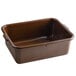 A brown Tablecraft polyethylene plastic bus tub.