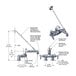 A diagram of a T&amp;S wall mount polished chrome service sink faucet with its parts.