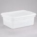 A white Tablecraft plastic container with a lid.