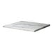 A rectangular black faux marble table top with eased edges and squared corners.