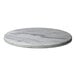 A round, 36-inch indoor table top with a black faux marble finish and eased edge.