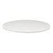 A round, white outdoor table top with eased edges.