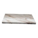 A square outdoor table top with a brown Calcatta marble pattern and eased edges.