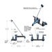 A diagram of a T&S wall mount rough chrome service sink faucet.