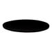 A round, frosty black indoor table top with an eased edge.