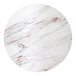A round outdoor table top with a brown Calcatta marble pattern and eased edge, measuring 42 inches in diameter.