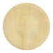 A round, light-colored birch wood plate.