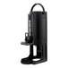 A black 1.5-gallon thermal coffee server with a stand and handle.