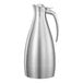 A stainless steel insulated coffee carafe server with a sleek, modern design and a handle.