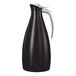A black onyx stainless steel insulated coffee carafe server with a silver handle.