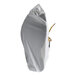 A large white microporous shoe cover with a drawstring closure.
