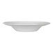 A white porcelain bowl with a wide rim and shallow depth.