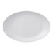 A white porcelain oval platter.