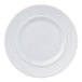 A plain white round porcelain plate.