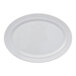 A white porcelain oval platter.
