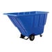 A large blue light-duty bulk tilt truck with wheels and a 1 cubic yard capacity.