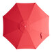 A round poppy red umbrella canopy designed for steel push lift umbrellas.