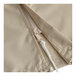 A beige polyester cantilever umbrella cover with a zipper and drawstring closure.