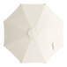 A round, fossil white umbrella canopy designed for 9-foot steel push lift umbrellas.