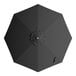 A large round black umbrella canopy designed for aluminum crank lift umbrellas.