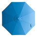 An 11-foot round pacific blue umbrella canopy designed for steel push lift umbrellas.