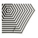 A round black and white striped umbrella canopy designed for aluminum push lift umbrellas.
